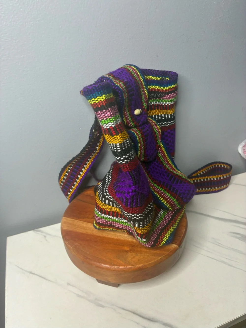 Pinzon Woven Backpack Purple Multicolor Festival Boho Bag